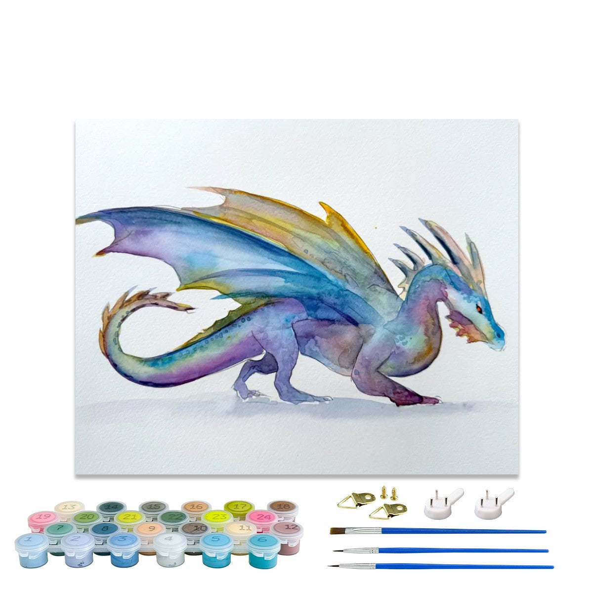 Rainbow Dragon - Framed 16x20 inch Paint by Numbers Kit for Adults