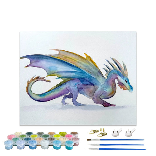 Rainbow Dragon - Framed 16x20 inch Paint by Numbers Kit for Adults